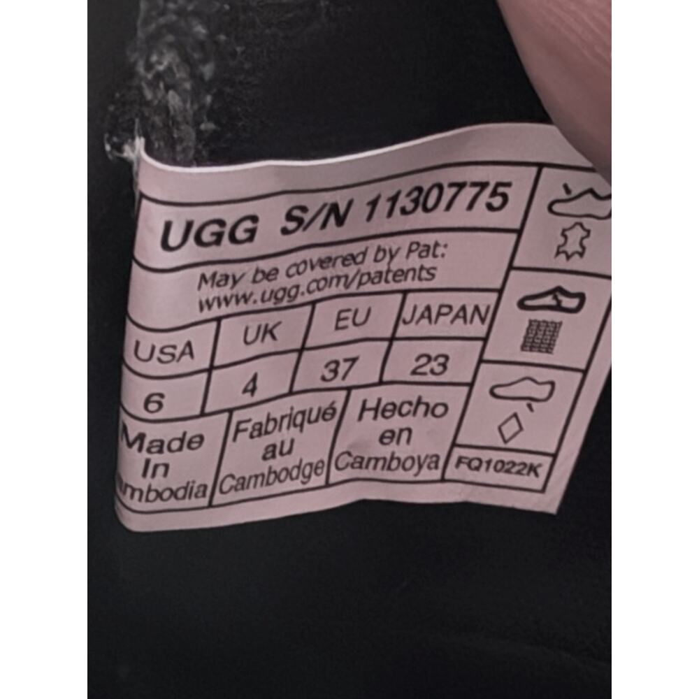 UGG Alameida Lace Sneaker Women's Size 6 Black Leather Comfort Trainer - Picture 4 of 8